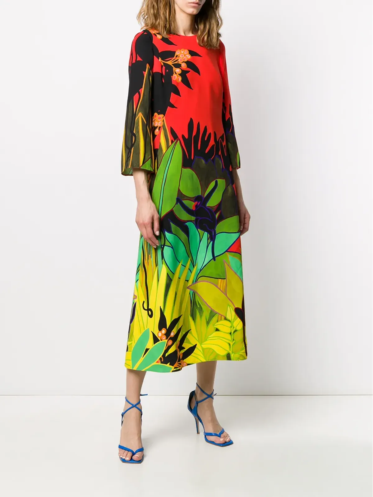 Valentino Garavani モンキー・フォレストプリント ミディドレス - 画像3