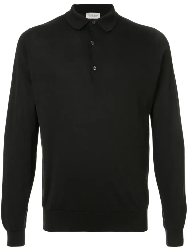 John Smedley John Smedley ロングスリーブポロシャツ ブラックの商品画像