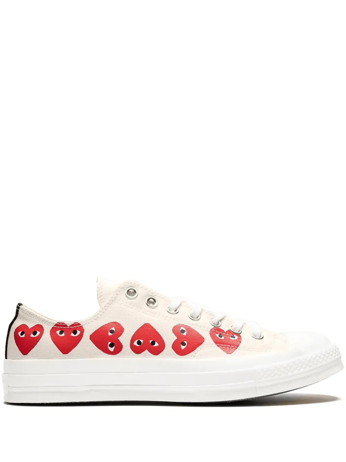 Comme Des Garçons Play x Converse Chuck 70 Ox マルチハーツホワイト スニーカー - 画像1