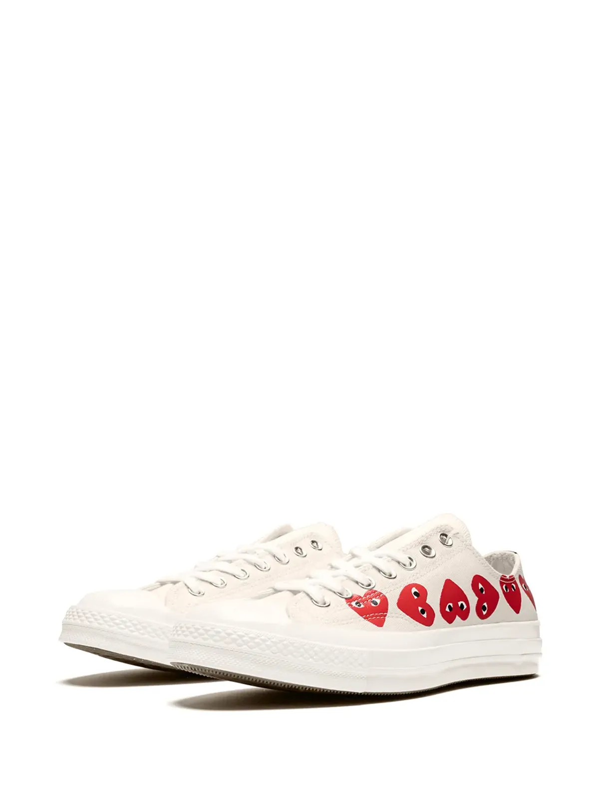 Comme Des Garçons Play x Converse Chuck 70 Ox マルチハーツホワイト スニーカー - 画像2