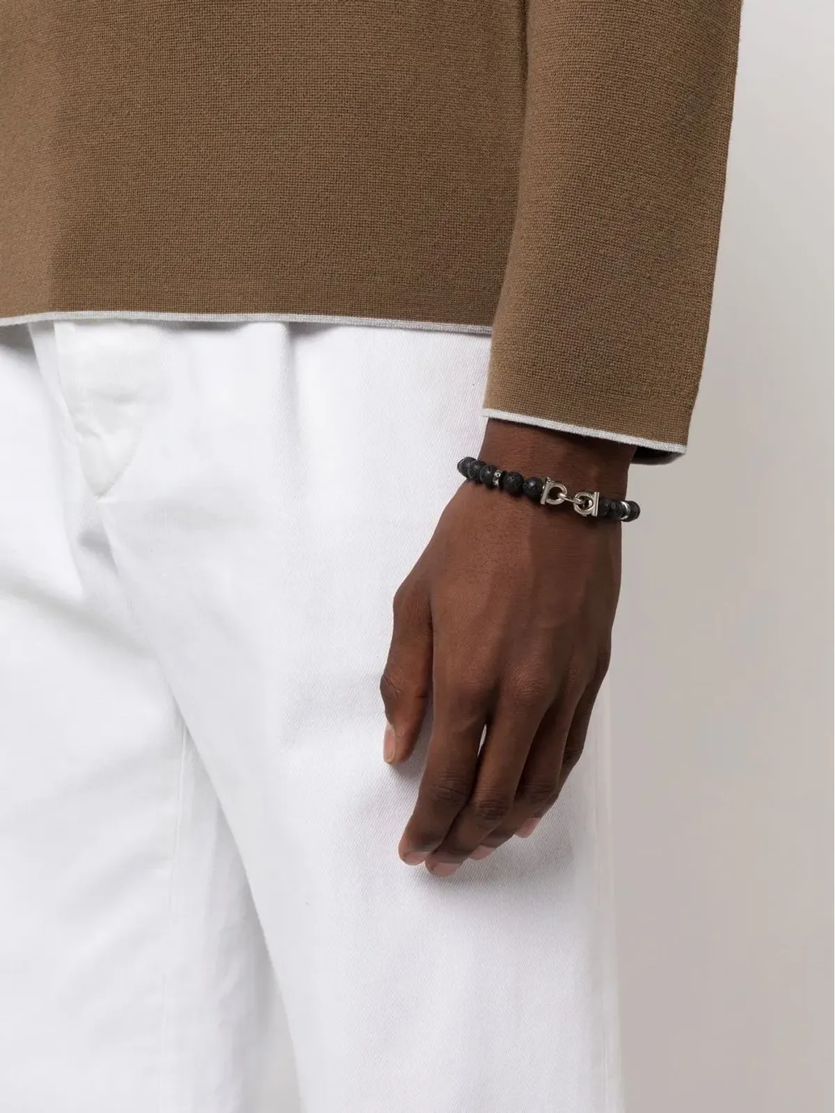 Ferragamo ストーンビーズブレスレット - ブラック - 画像2