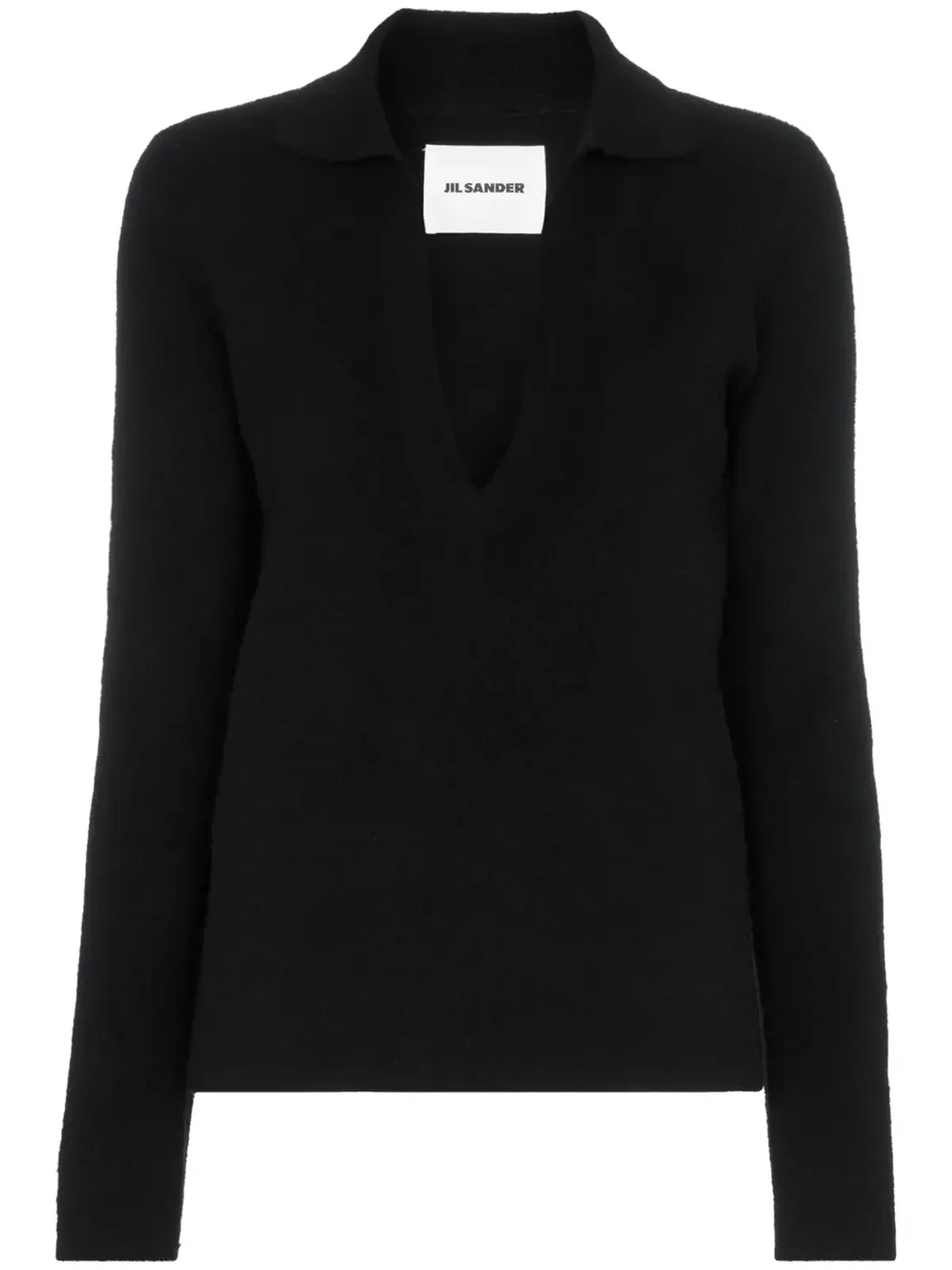Jil Sander 襟付きVネックのニットセーター - 画像1