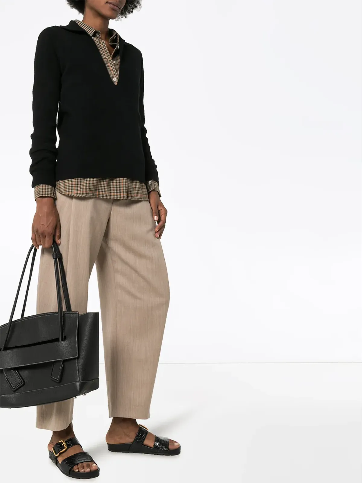 Jil Sander 襟付きVネックのニットセーター - 画像2
