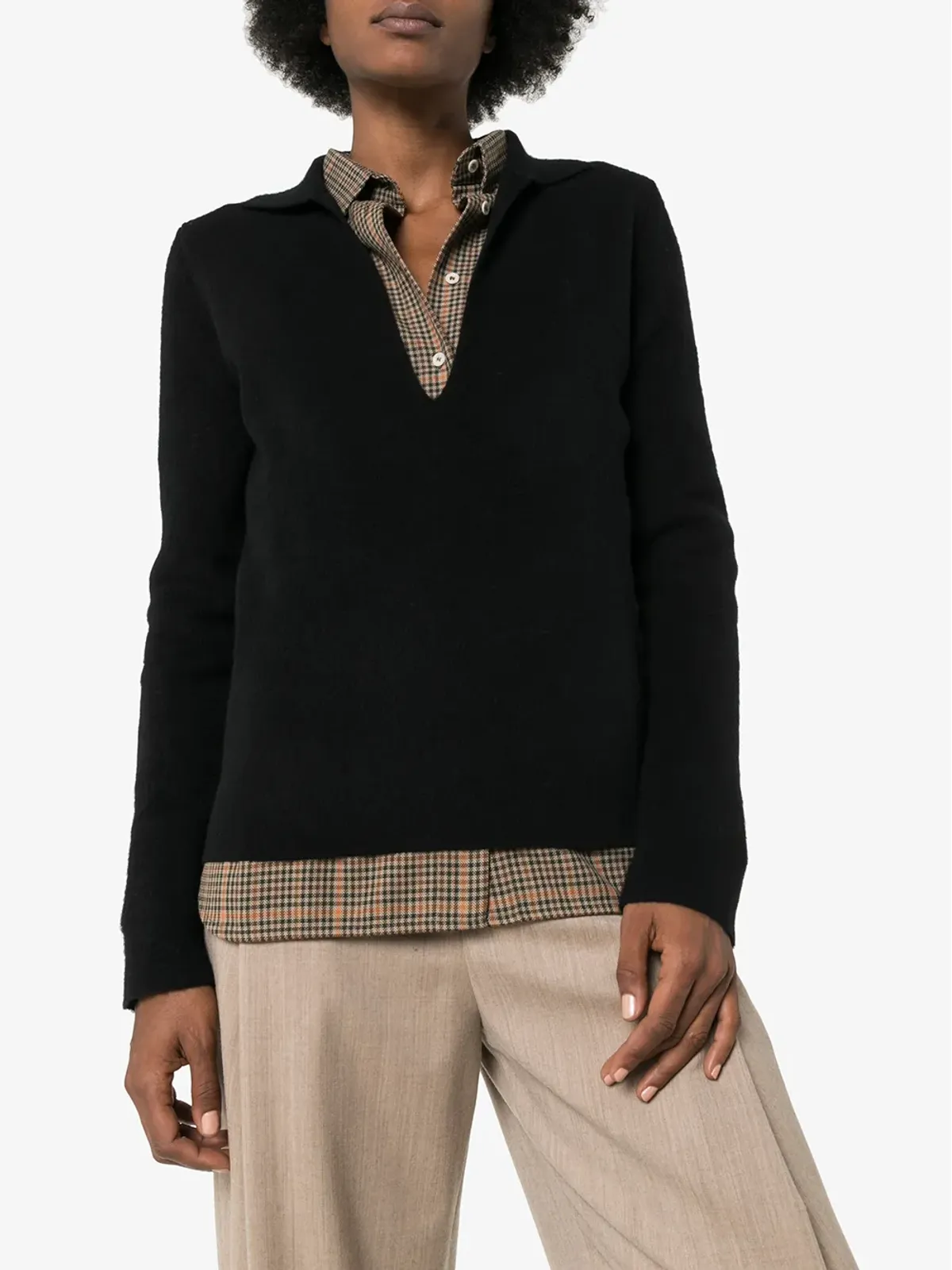 Jil Sander 襟付きVネックのニットセーター - 画像3