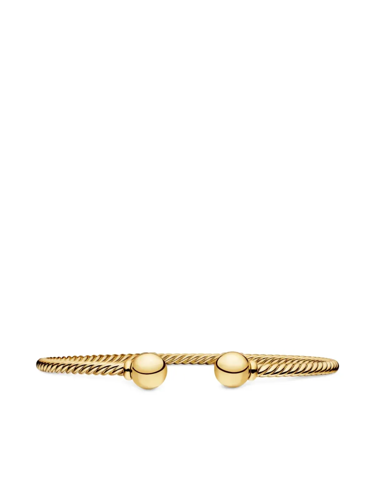 David Yurman 18kt yellow gold Solari Cablespira diamond bracelet - 画像1