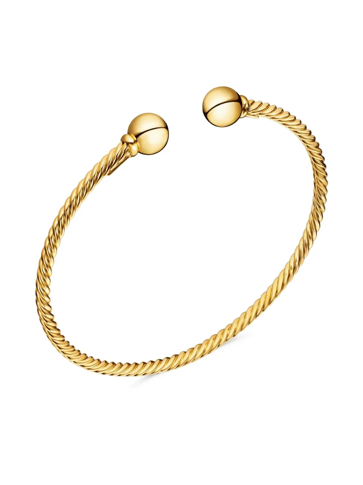 David Yurman 18kt yellow gold Solari Cablespira diamond bracelet - 画像5