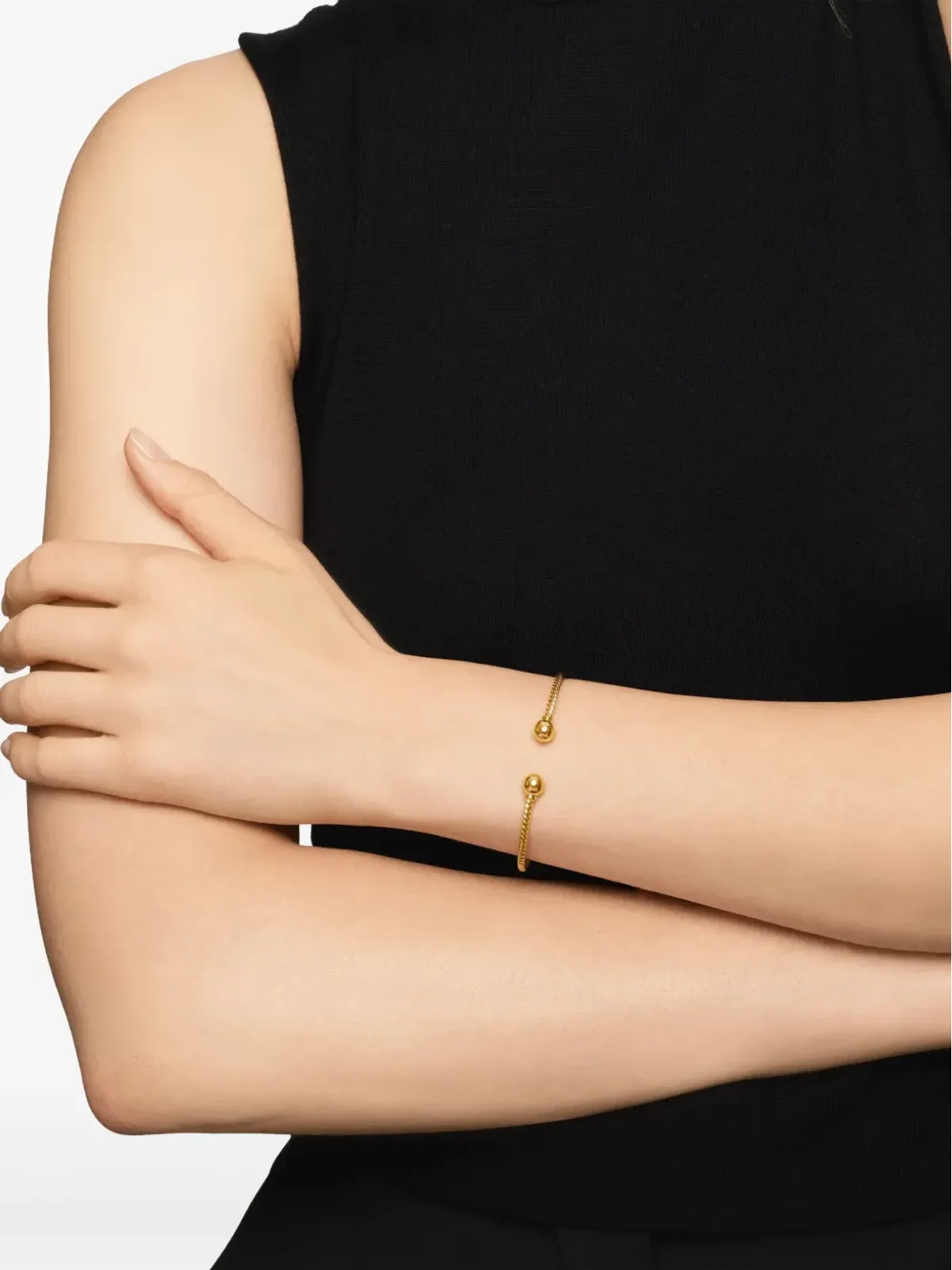 David Yurman 18kt yellow gold Solari Cablespira diamond bracelet - 画像2