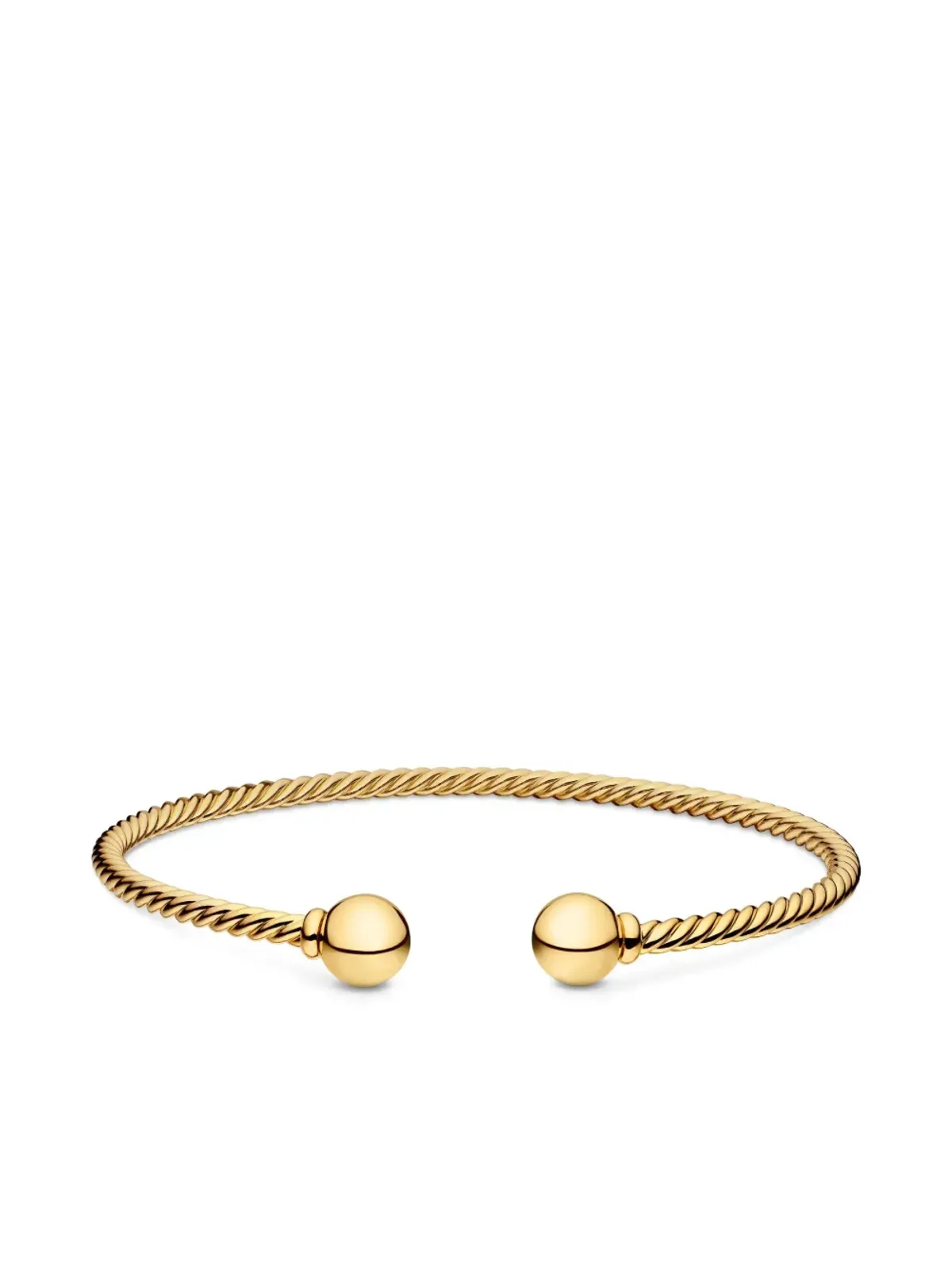 David Yurman 18kt yellow gold Solari Cablespira diamond bracelet - 画像4