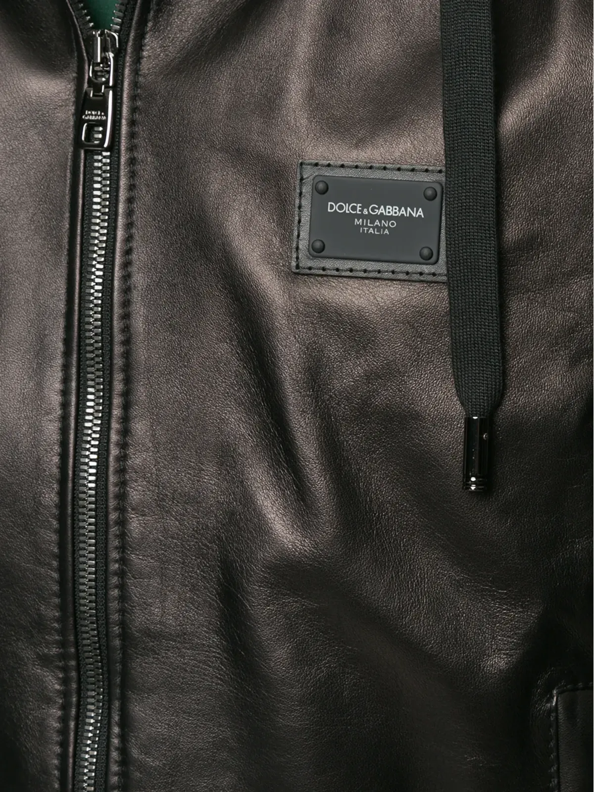 Dolce & Gabbana ロゴタグ付きレザージャケット - 画像5