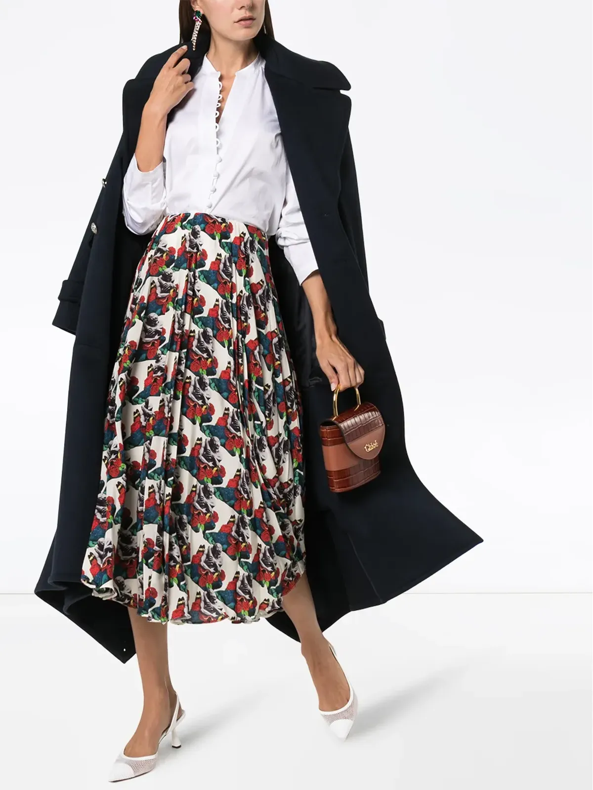 Valentino Garavani x アンダーカバー ラバーズ プリント プリーツスカート - 画像2
