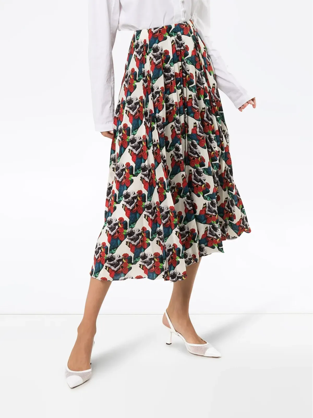 Valentino Garavani x アンダーカバー ラバーズ プリント プリーツスカート - 画像3