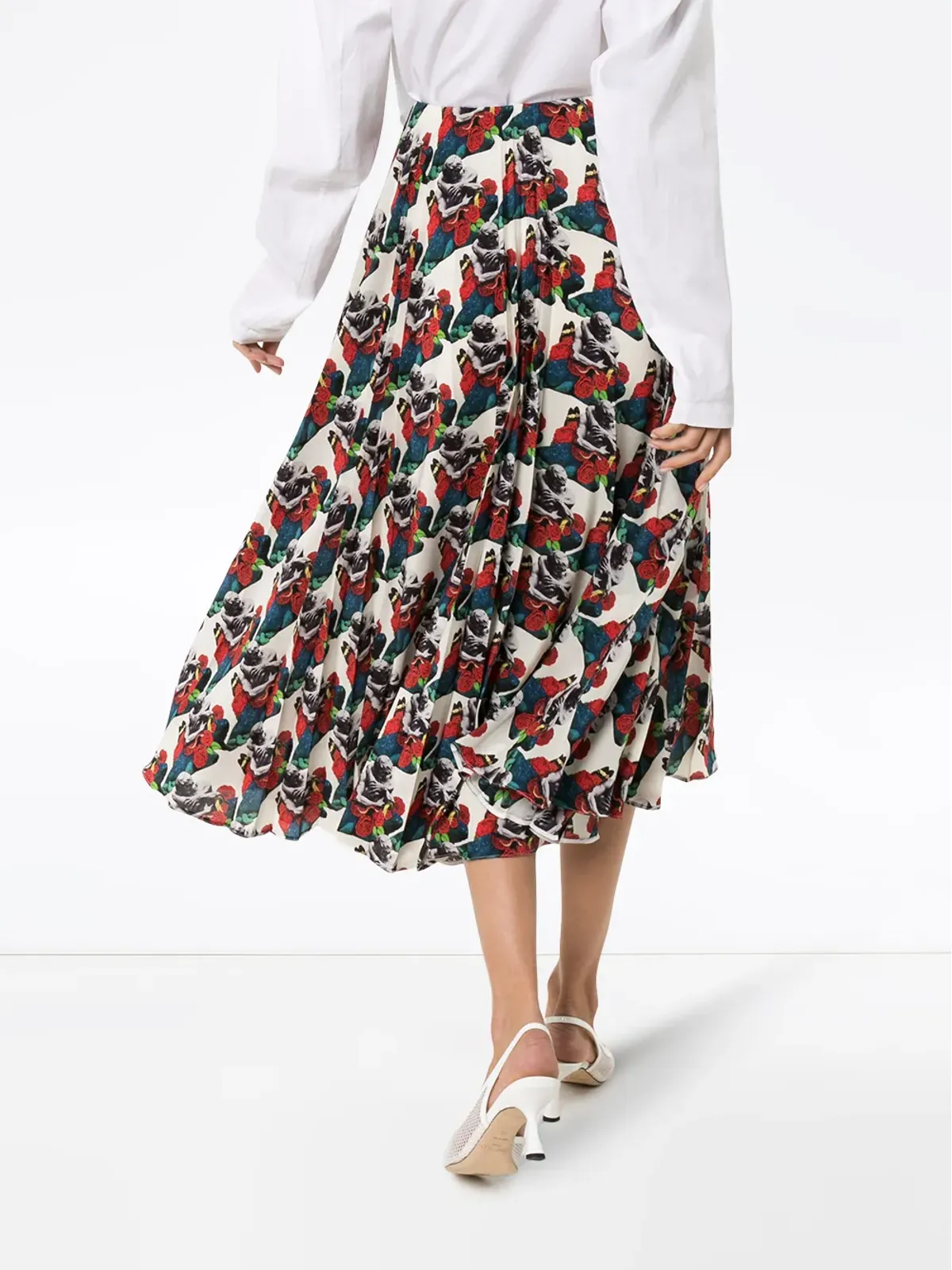 Valentino Garavani x アンダーカバー ラバーズ プリント プリーツスカート - 画像4