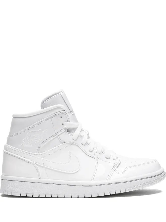 Jordan Jordan エアジョーダン 1 ミッド トリプルホワイト パテントレザー スニーカーの商品画像