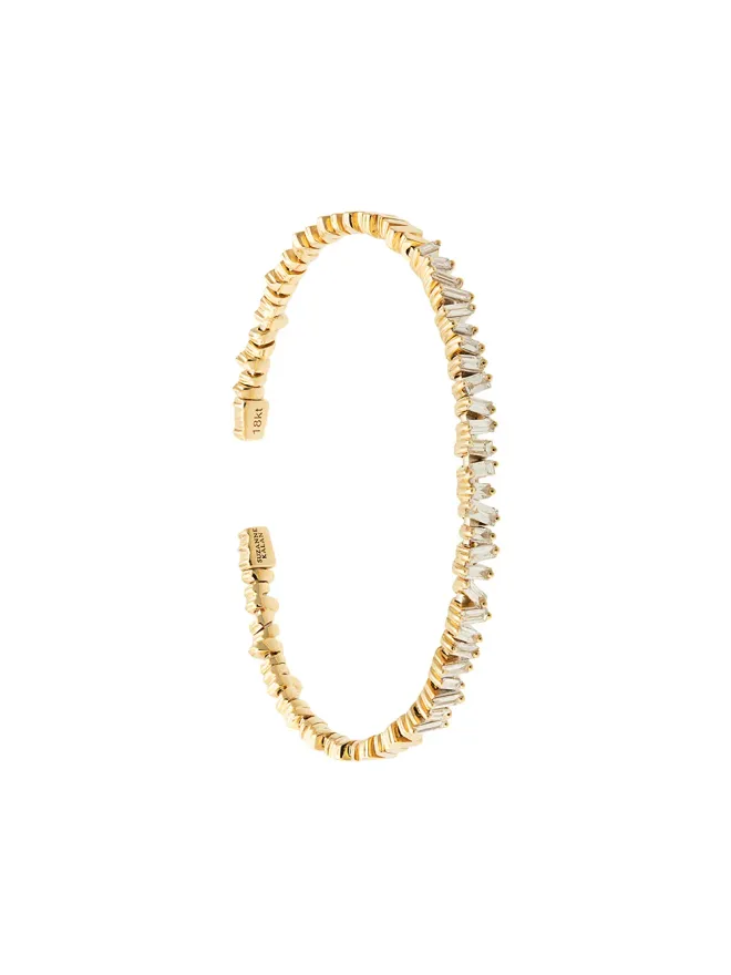 Suzanne Kalan Suzanne Kalan 18K イエローゴールド ファイヤーワークス フレキシブル ダイヤモンド バゲット カフの商品画像