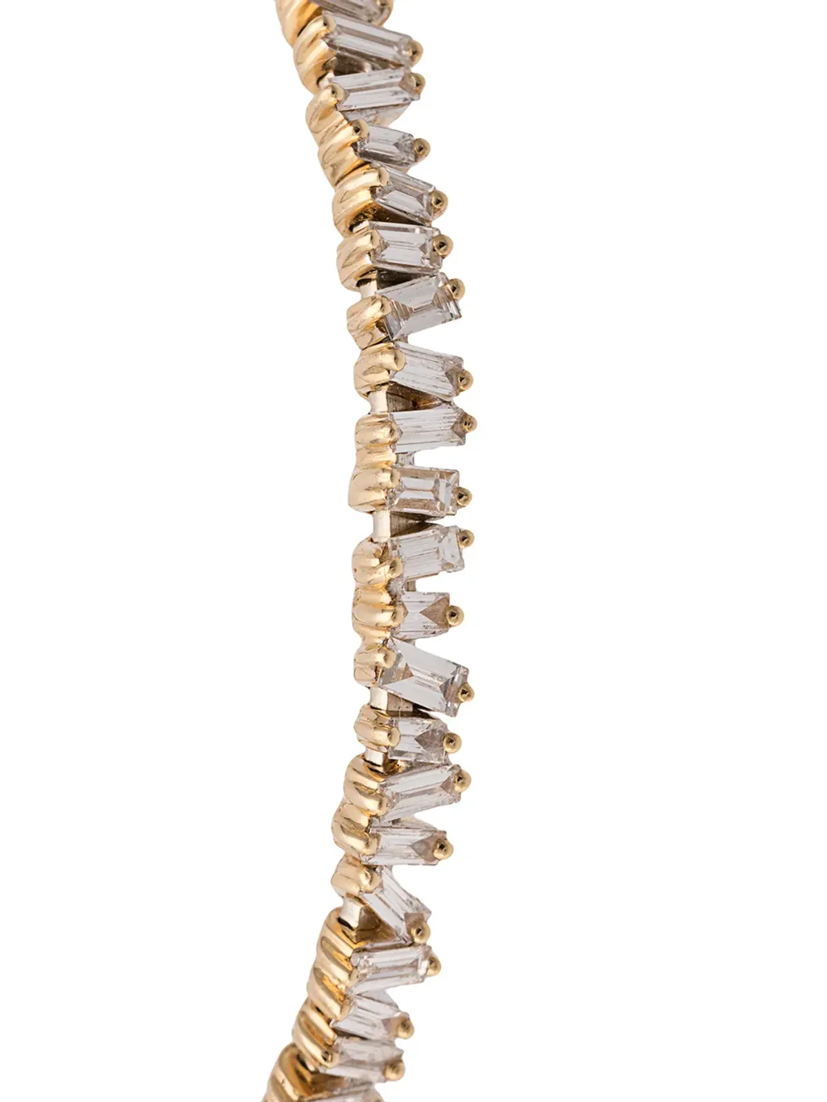 Suzanne Kalan 18K イエローゴールド ファイヤーワークス フレキシブル ダイヤモンド バゲット カフ - 画像3