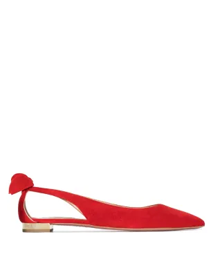 Aquazzura ボウタイ付きスエード バレリーナ - レッド - サムネイル1