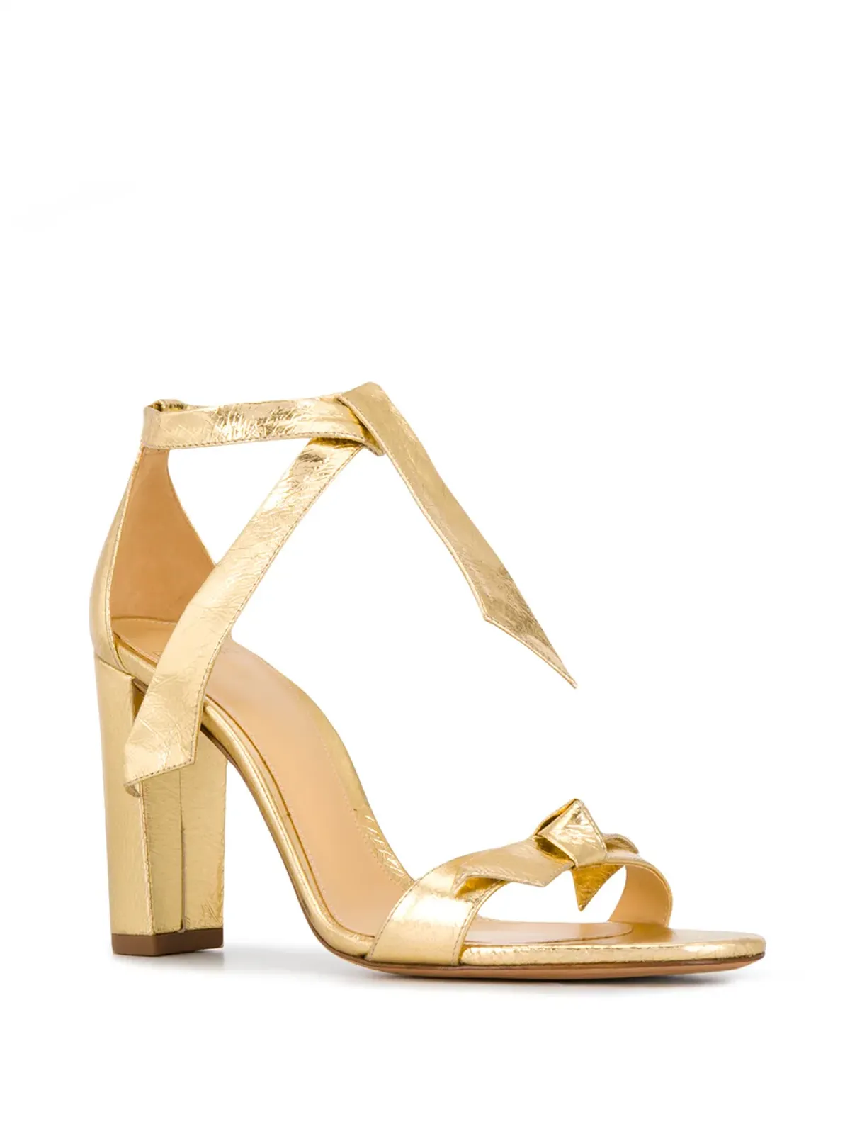 Alexandre Birman アンクルタイ付きヒールサンダル（ゴールド） - 画像2