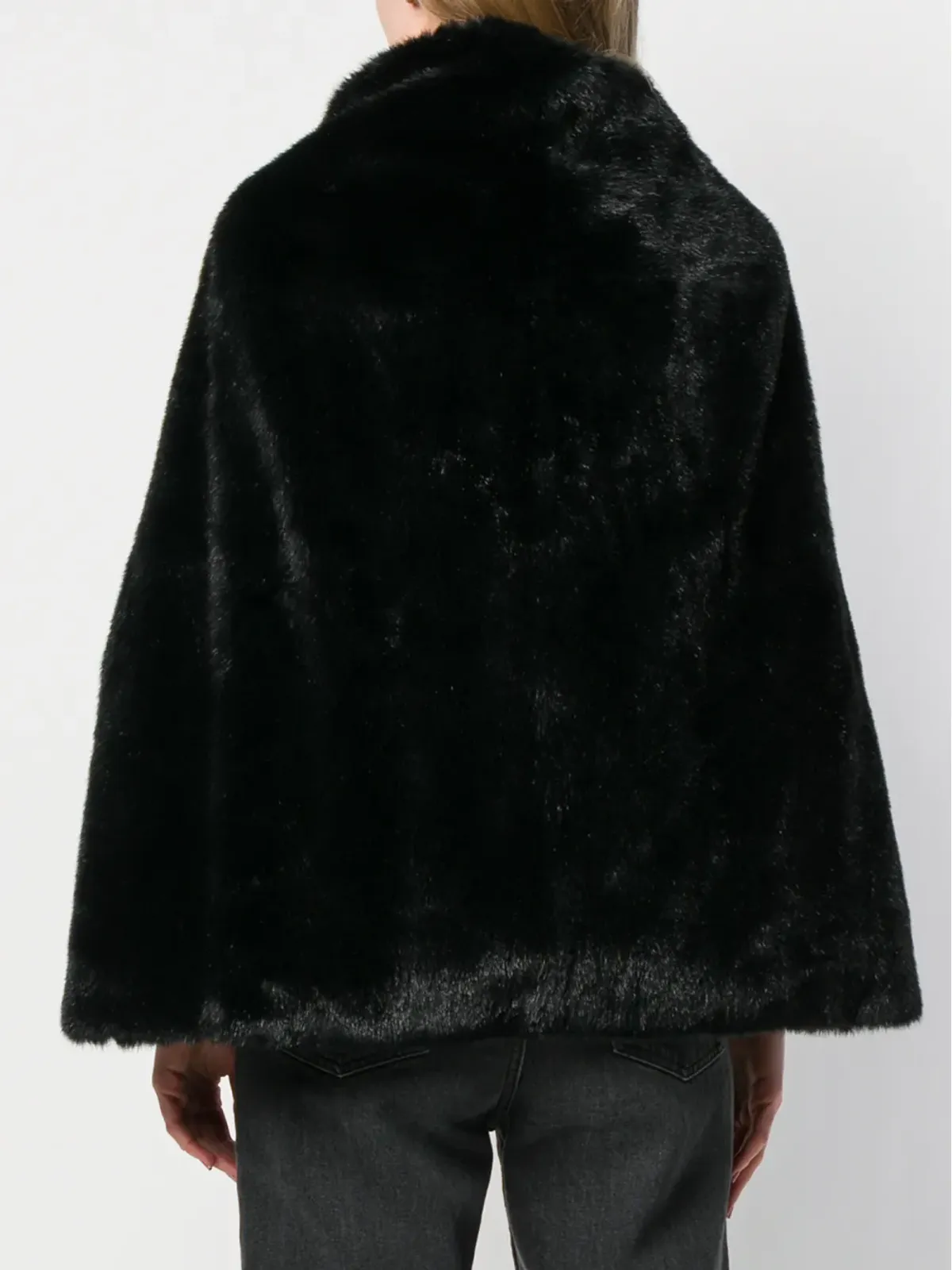 Junya Watanabe Comme des Garçons Pre-Owned フェイクファー付きオーバーヘッドケープ（ブラック） - 画像4