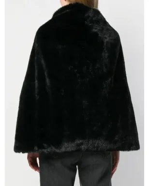Junya Watanabe Comme des Garçons Pre-Owned フェイクファー付きオーバーヘッドケープ（ブラック） - サムネイル4