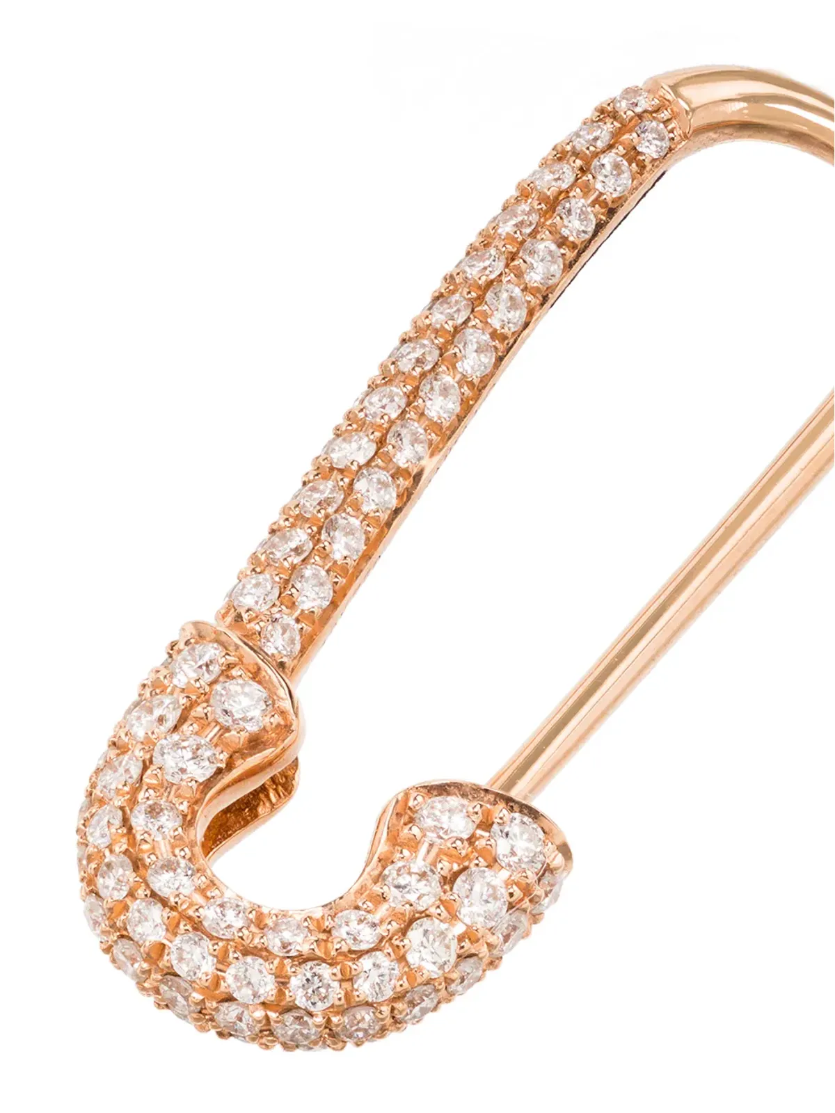 Anita Ko 18K ローズゴールド セーフティピン ダイヤモンド イヤリング - ピンク - 画像3