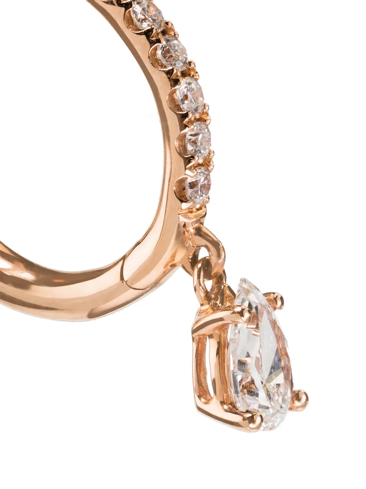 Anita Ko 18K ローズゴールド ダイヤモンド フープピアス - 画像3