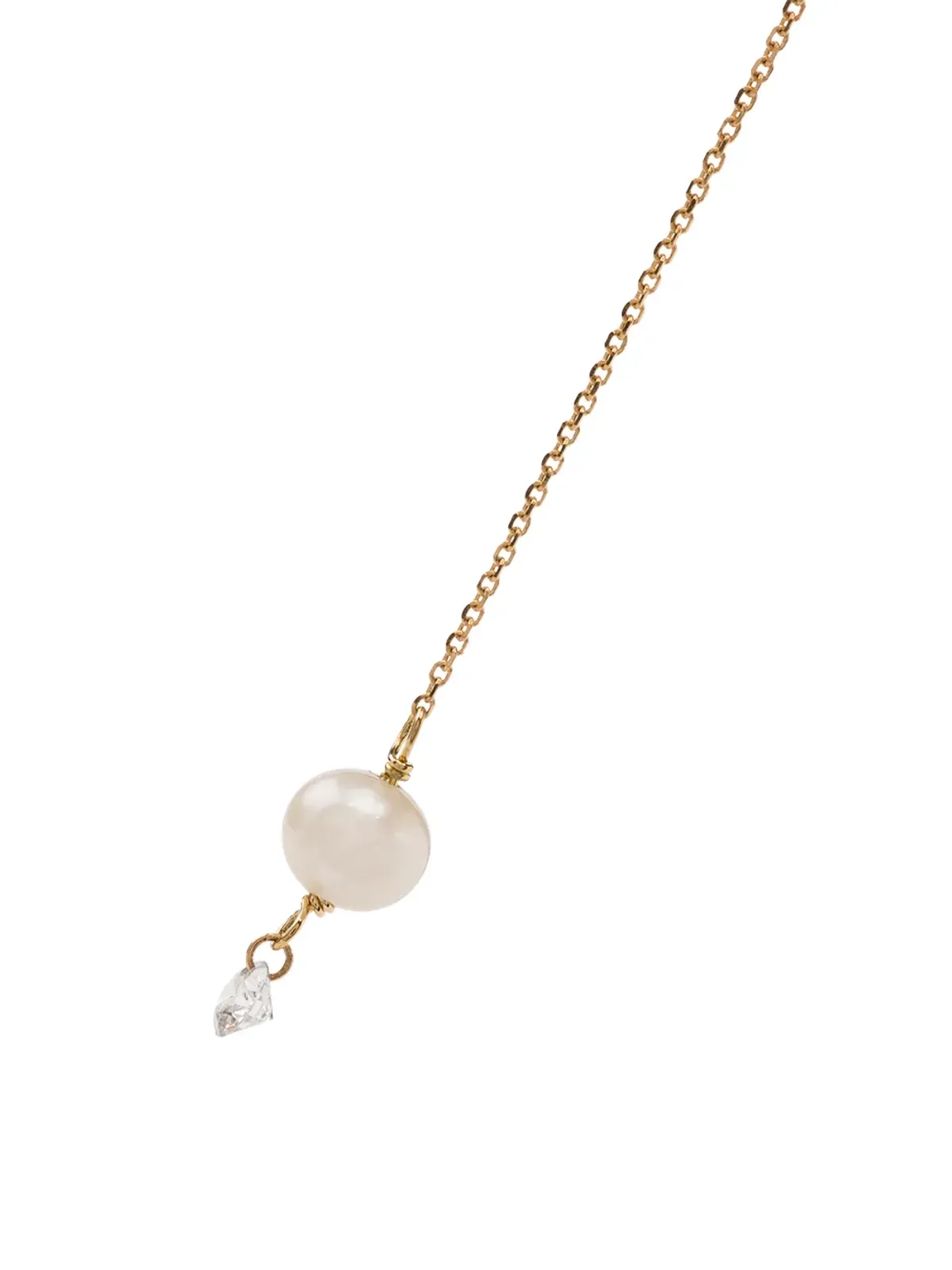 Persée 18kt yellow gold Perlée chain drop earrings - 画像3