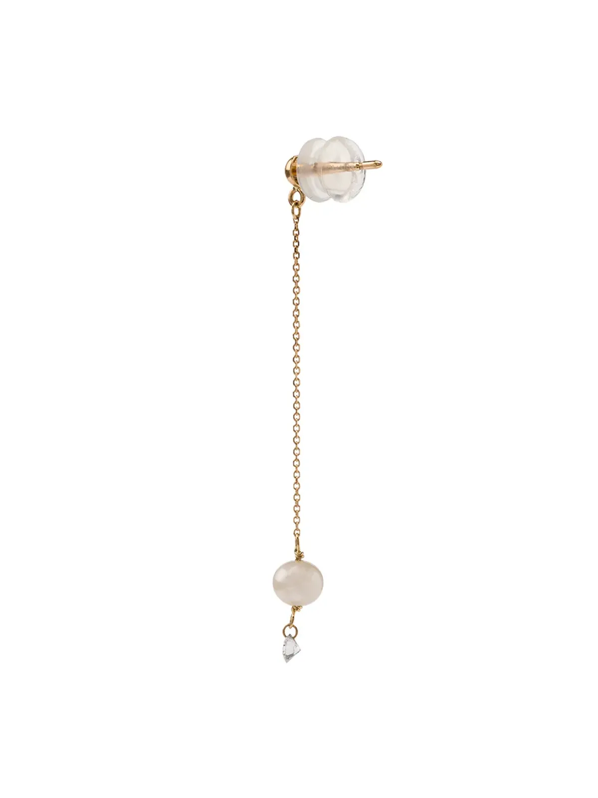 Persée 18kt yellow gold Perlée chain drop earrings - 画像4