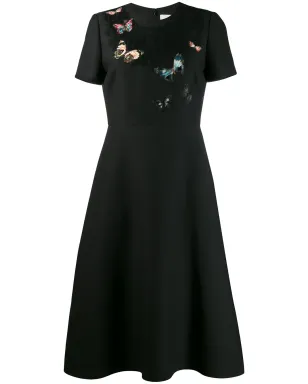Valentino Garavani エンブロイダード クレープ クチュール ドレス - ブラック - サムネイル1