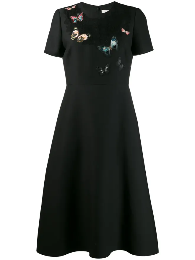 Valentino Garavani Valentino Garavani エンブロイダード クレープ クチュール ドレス - ブラックの商品画像