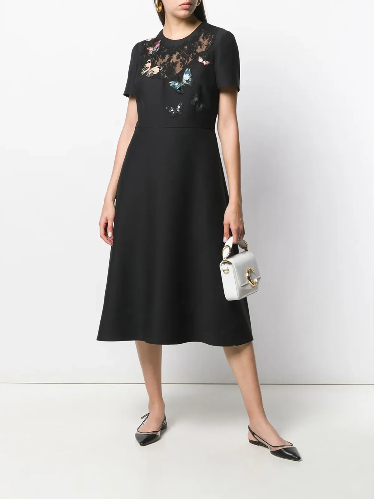 Valentino Garavani エンブロイダード クレープ クチュール ドレス - ブラック - 画像2