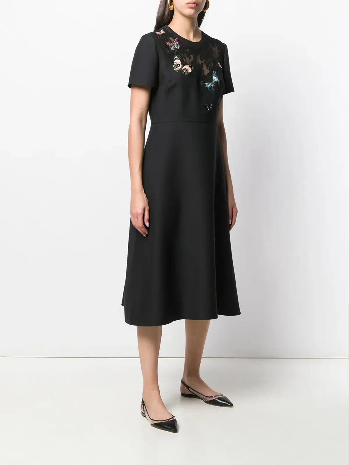Valentino Garavani エンブロイダード クレープ クチュール ドレス - ブラック - 画像3