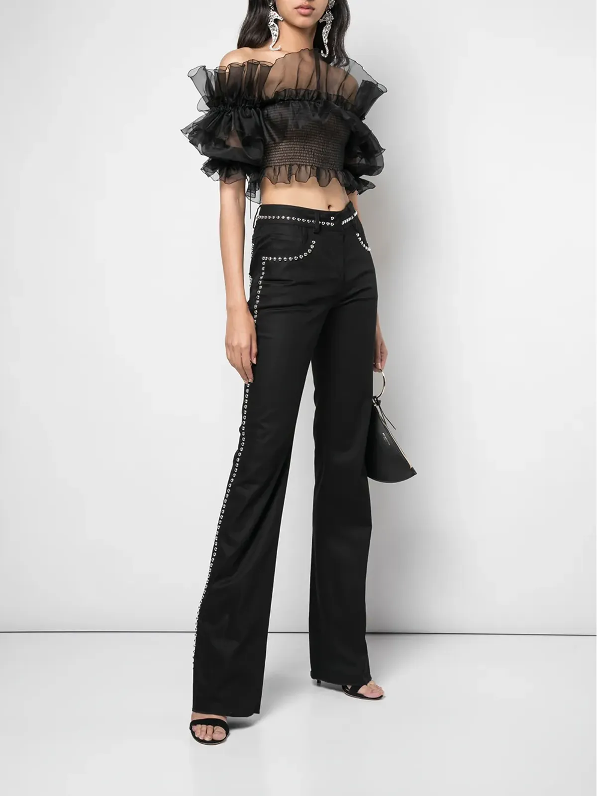 Giambattista Valli スタッズ付きフレアパンツ - 画像2
