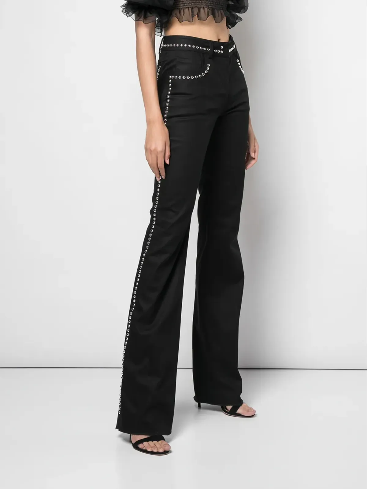 Giambattista Valli スタッズ付きフレアパンツ - 画像3