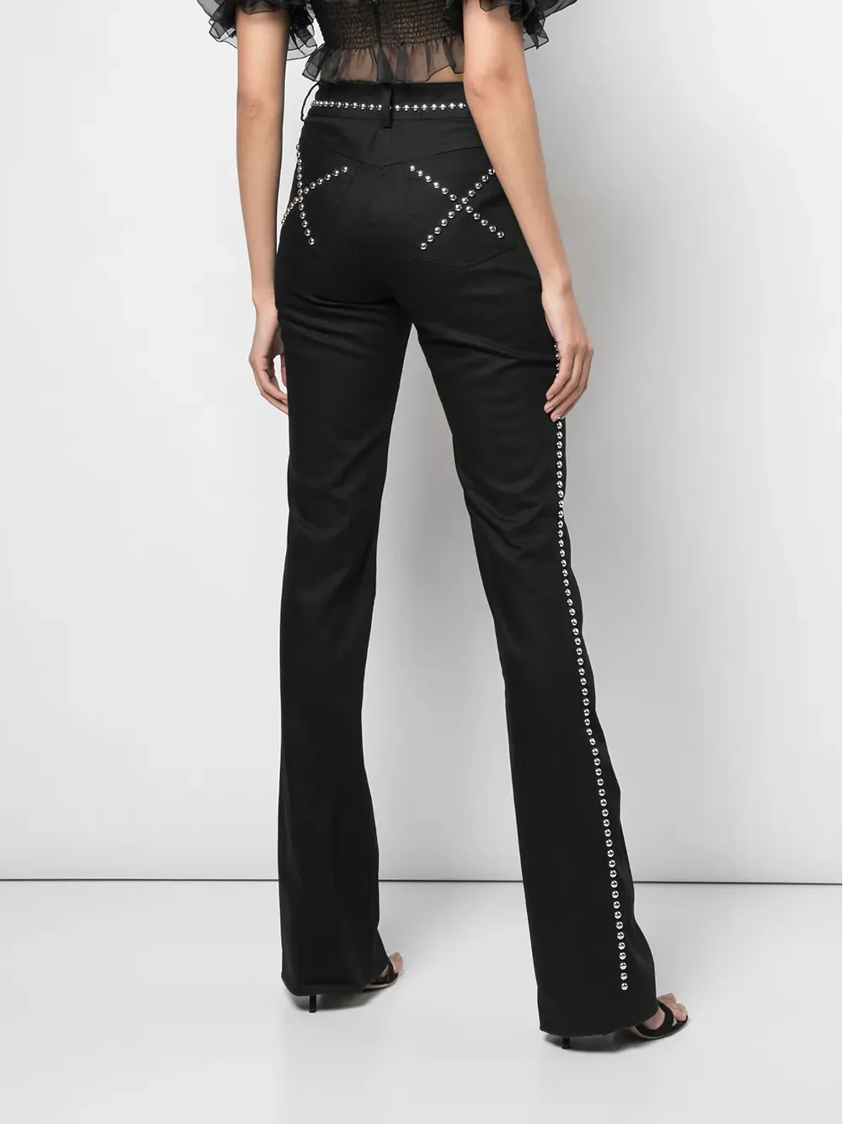 Giambattista Valli スタッズ付きフレアパンツ - 画像4