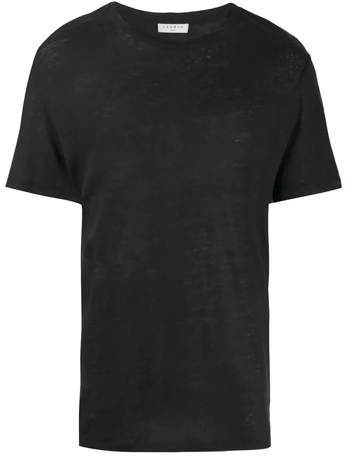SANDRO ラウンドネックリネンTシャツ（ブラック） - 画像1