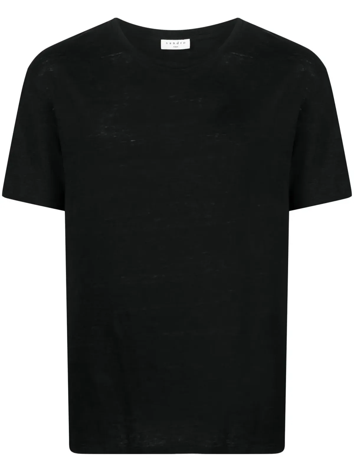 SANDRO ラウンドネックリネンTシャツ（ブラック） - 画像2