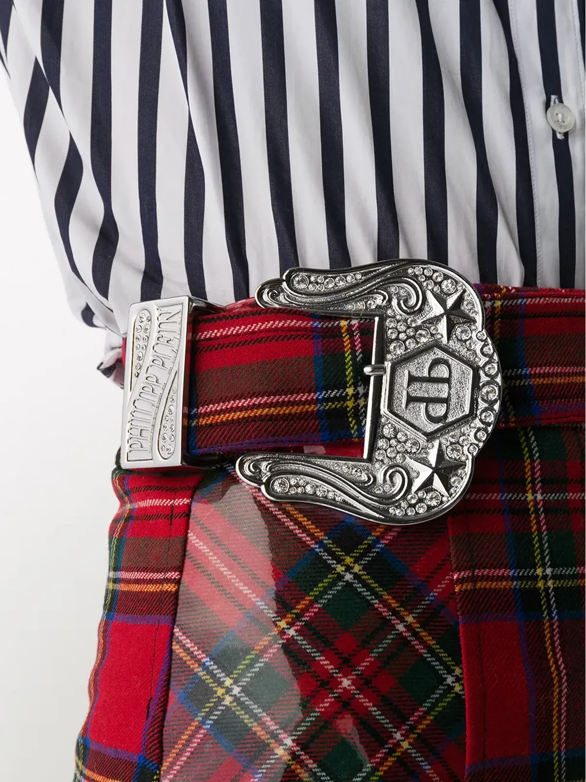 Philipp Plein タータンチェック柄ペンシルスカート - 画像5