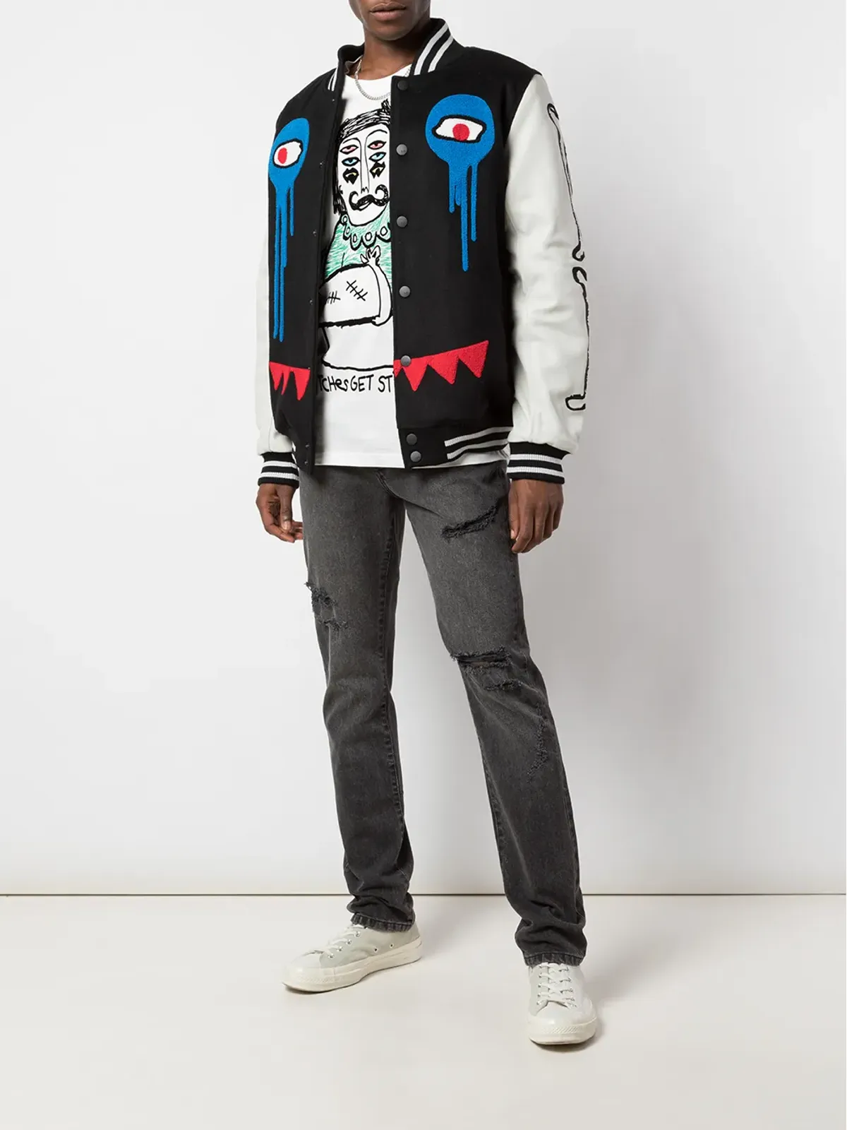 Haculla I Have No Legs Varsity bomber jacket - Black - 画像2
