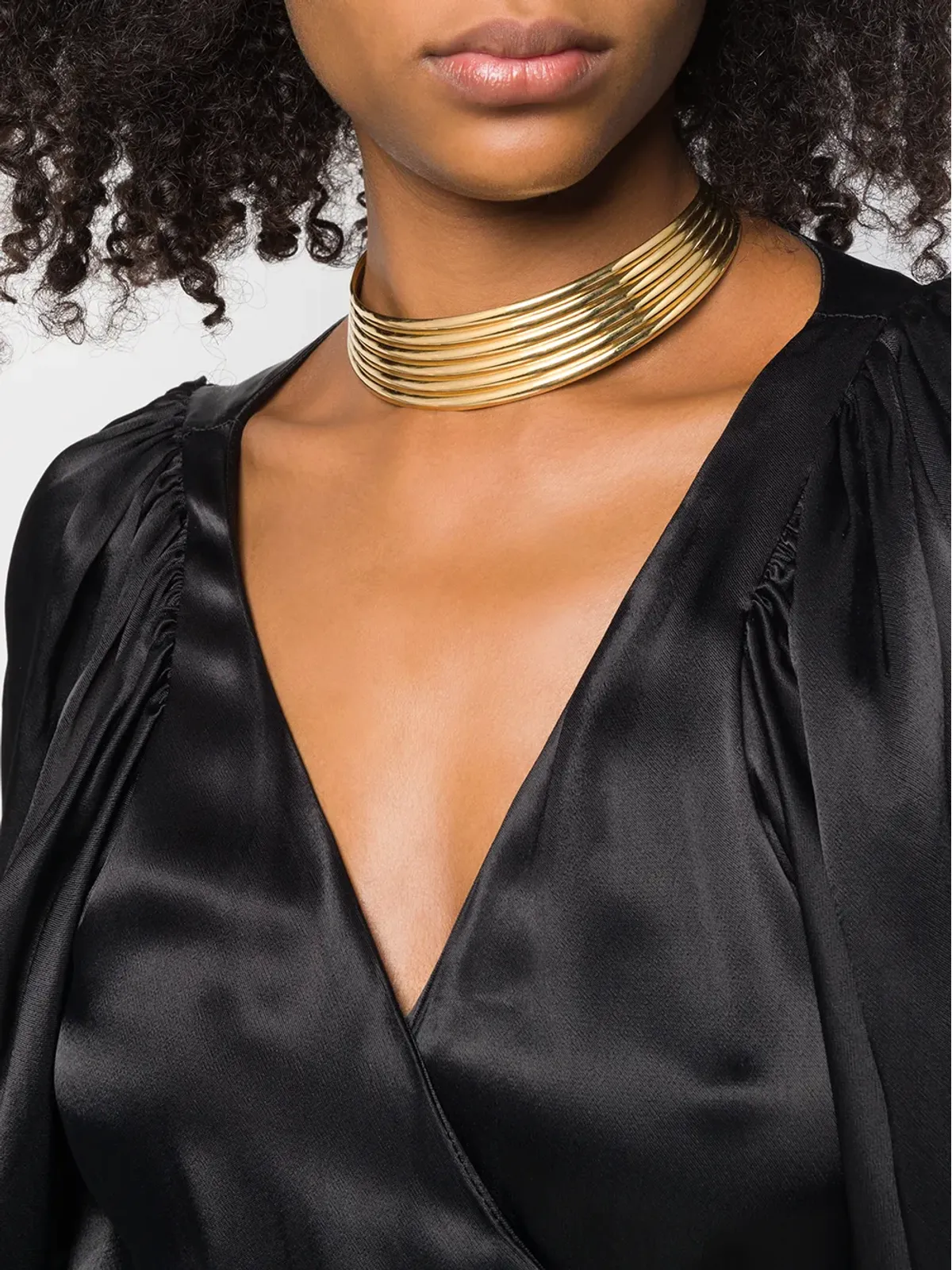 Monet Pre-Owned 1980's ribbed collar - Gold - 画像2
