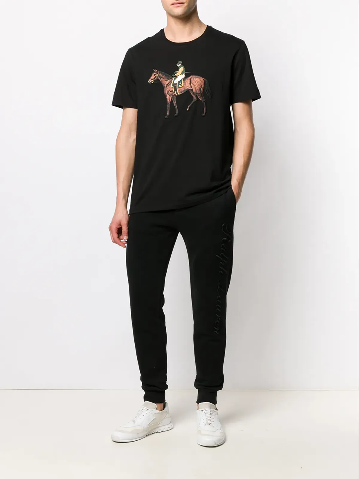 Ralph Lauren Purple Label テーパードジョギングパンツ（ブラック） - 画像2