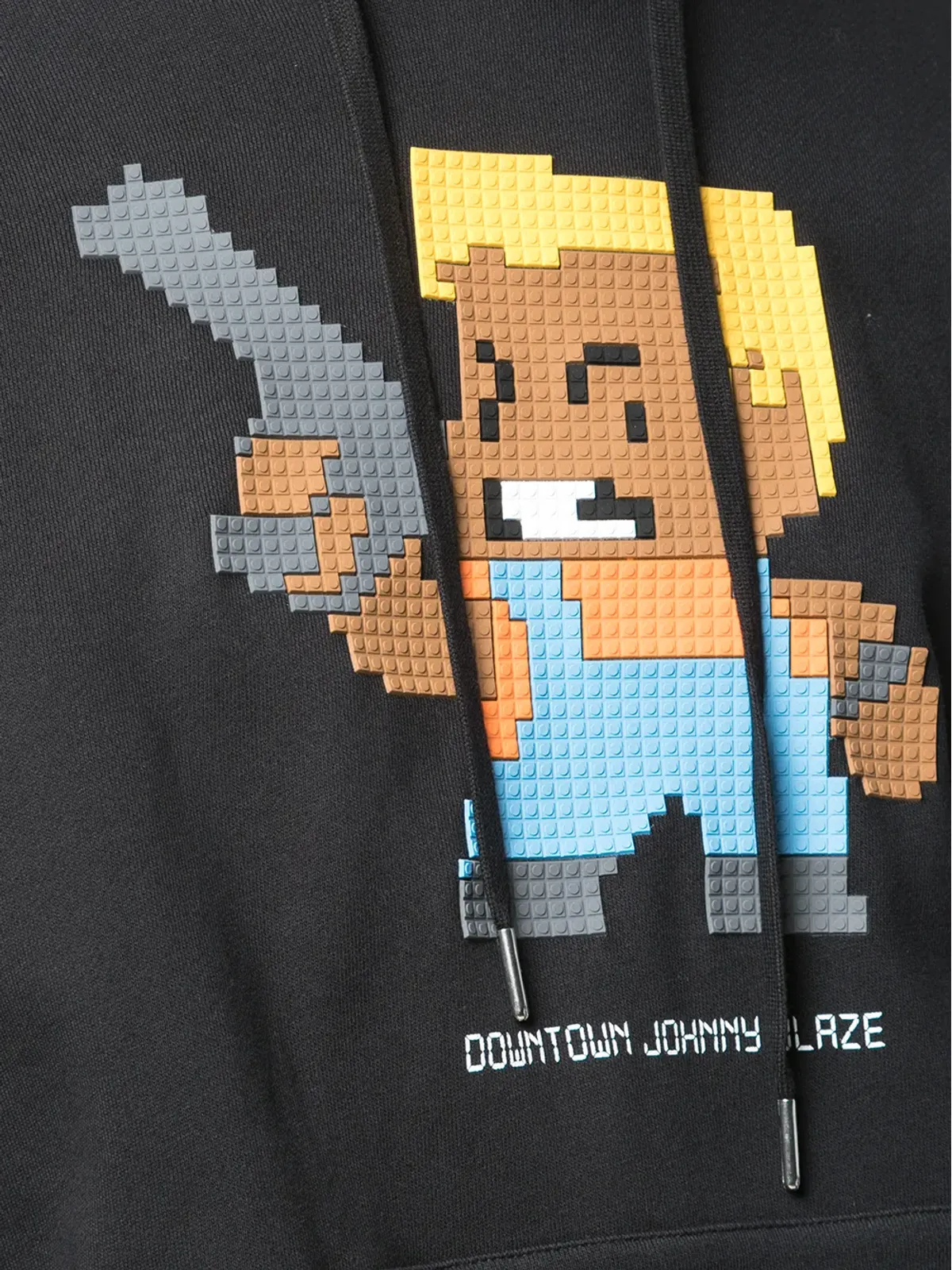 Mostly Heard Rarely Seen 8-Bit Downtown Johnny Blaze ピクセル柄フーディ ブラック - 画像5