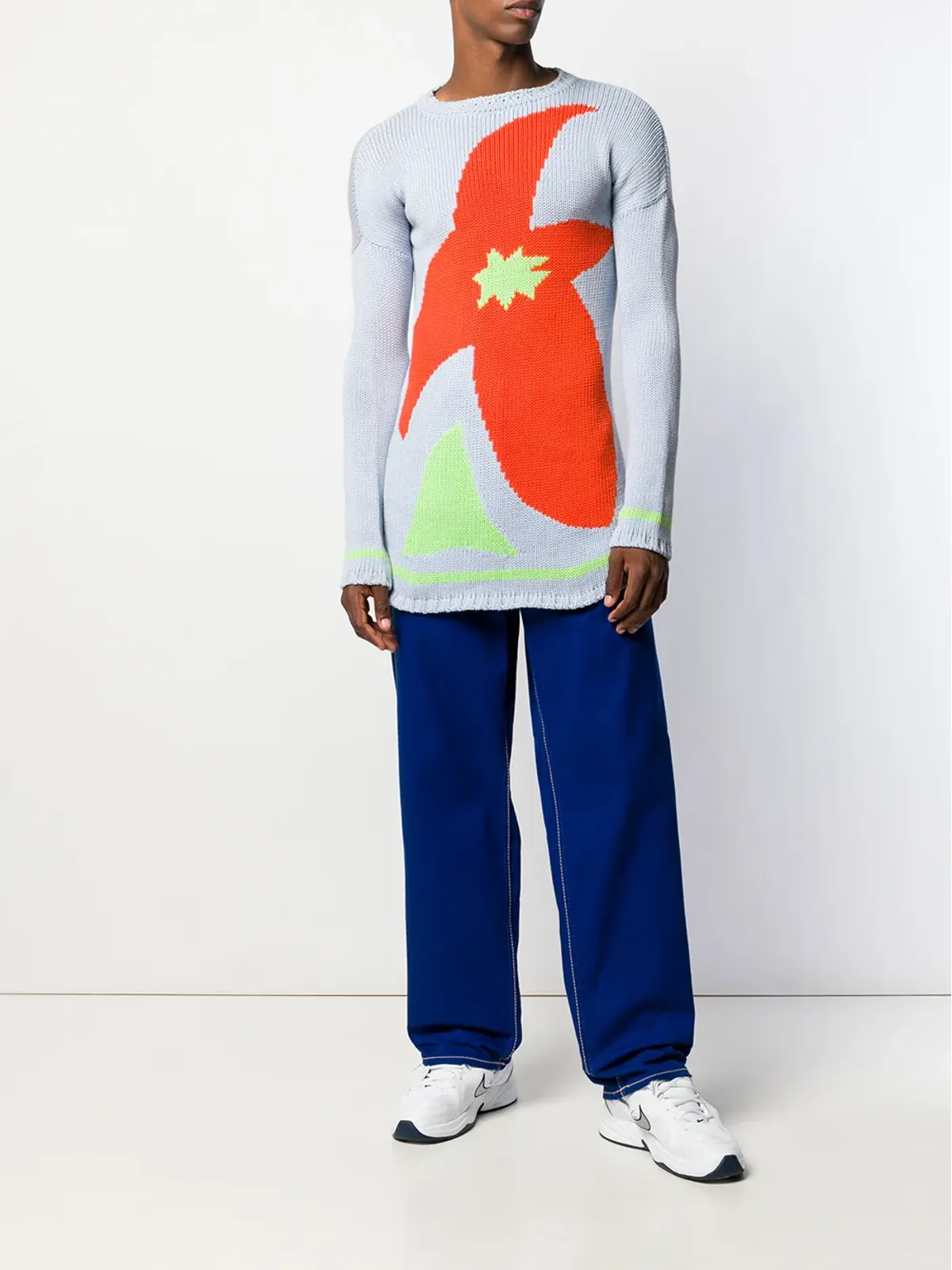 Walter Van Beirendonck 1994/95年 Le Peintures L'Espace L'Art インターシャ ジャンパー - ブルー - 画像2