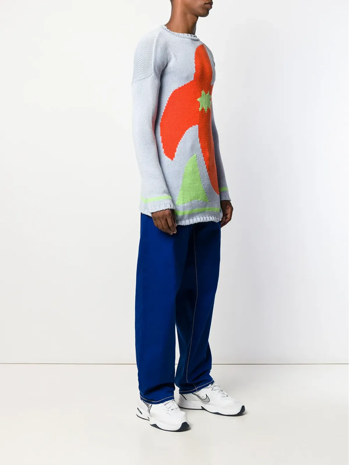 Walter Van Beirendonck 1994/95年 Le Peintures L'Espace L'Art インターシャ ジャンパー - ブルー - 画像3