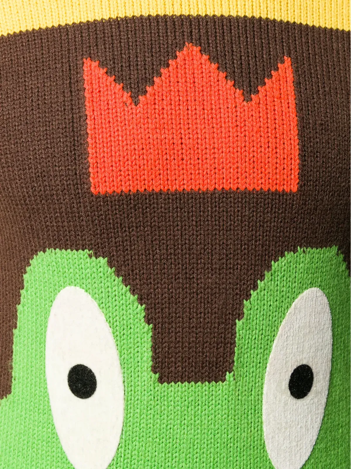 Walter Van Beirendonck ビンテージ 1996/97s Wonderland インターシャ カエル柄ジャンパー - イエロー - 画像5