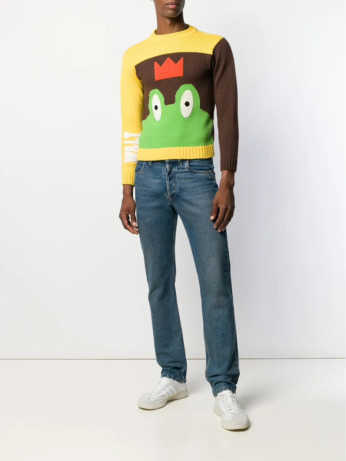 Walter Van Beirendonck ビンテージ 1996/97s Wonderland インターシャ カエル柄ジャンパー - イエロー - 画像2
