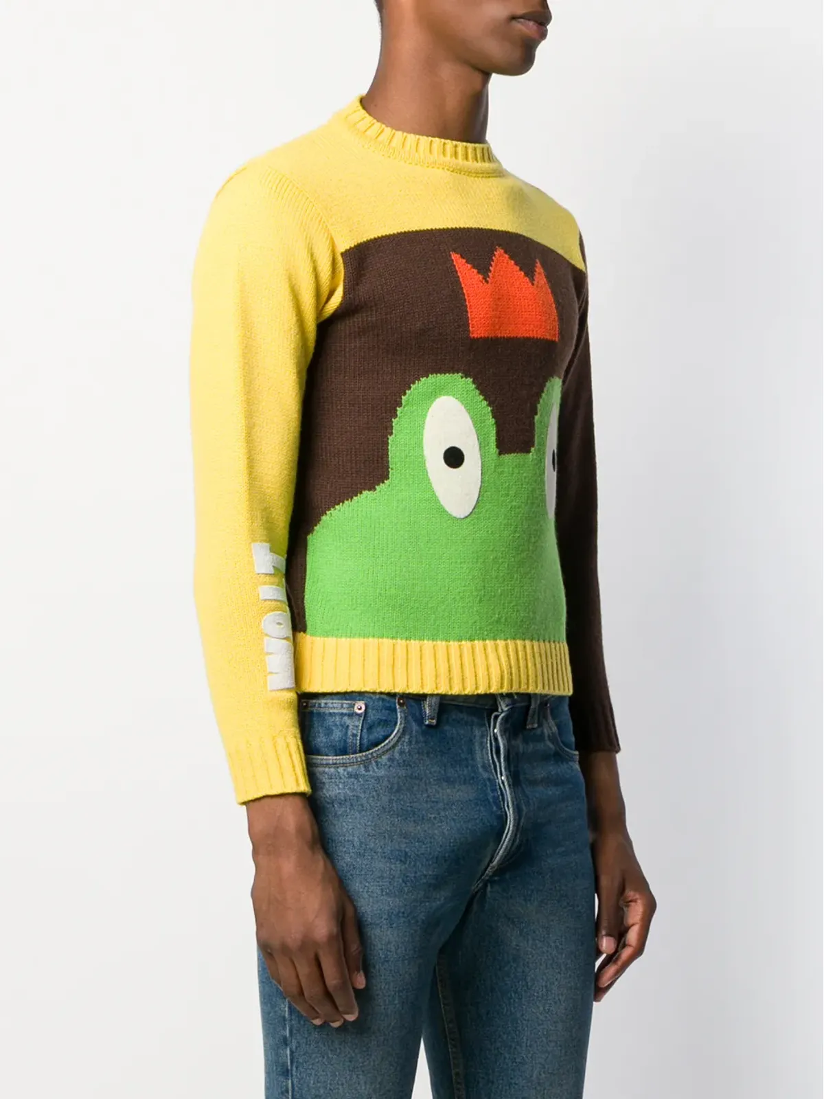 Walter Van Beirendonck ビンテージ 1996/97s Wonderland インターシャ カエル柄ジャンパー - イエロー - 画像3
