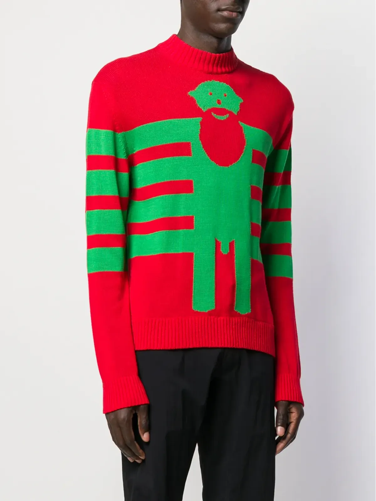 Walter Van Beirendonck ビンテージ イントアルシアニット ジャンパー レッド - 画像3