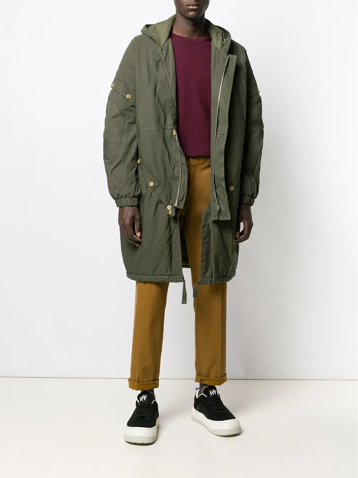 Walter Van Beirendonck Pre-Owned オリーブグリーン コットン製 取り外し可能パーカ - 画像2