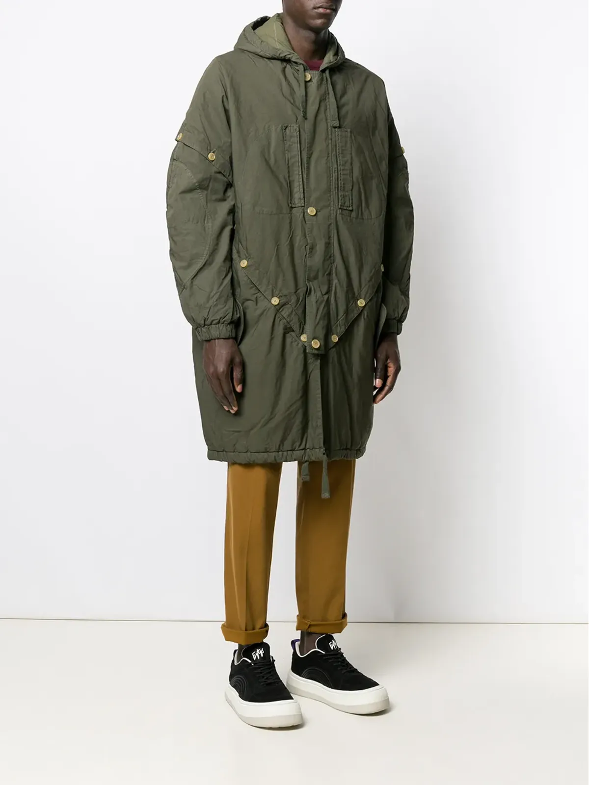 Walter Van Beirendonck Pre-Owned オリーブグリーン コットン製 取り外し可能パーカ - 画像3