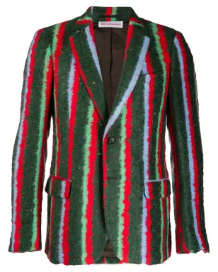 Walter Van Beirendonck ビンテージ クロスド・クロコダイル グロウル ストライプ ブレザー - サムネイル1